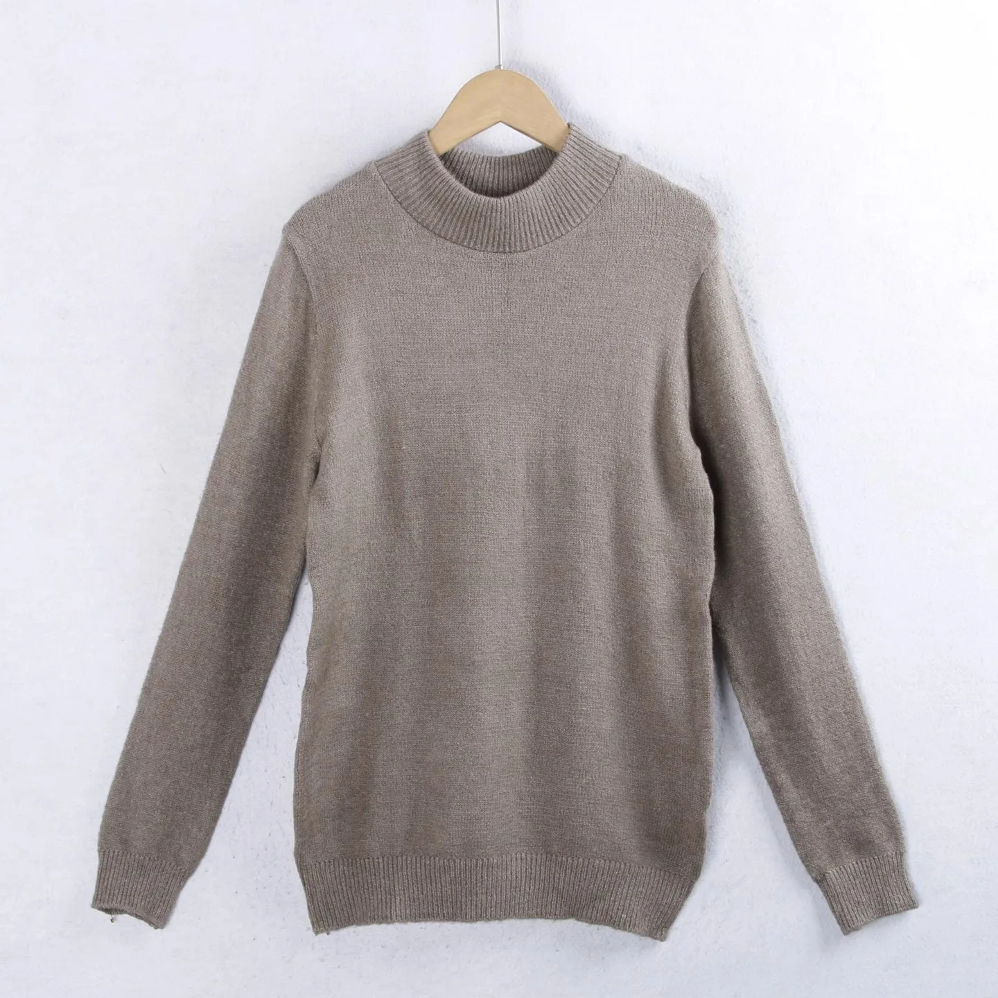 

Чистый цветной вязаный свитер Long Sve Flat Needle Осень Зима круглый Ne Slim Fit Универсальный ленивый трикотаж для поездок на работу Sle