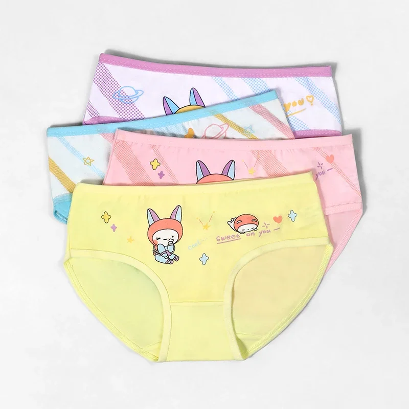 5PCSGirls' triangular cotton underpants that won't pinch the bottom, thin summer pants for children, big kids, small girls, baby