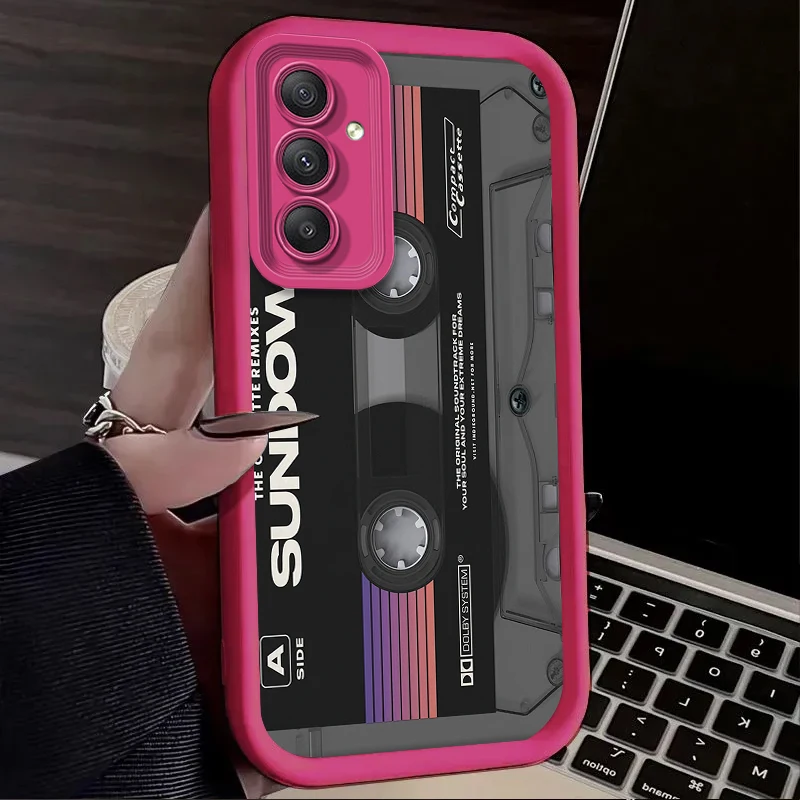 خمر الفن راديو الشريط الحال بالنسبة لسامسونج غالاكسي A54 A05S A05 A34 A24 A14 A53 A33 A23 A13 A52 A52S A32 A22 A12 A71 A51 A31 غطاء #3