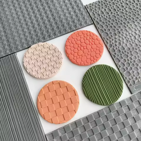 Wavy/Stripes/Grid Texture Polymer Clay Mat Simple Texture Sheet Silicone Mold for DIY Earring Jewelry Pendant Decoration Making