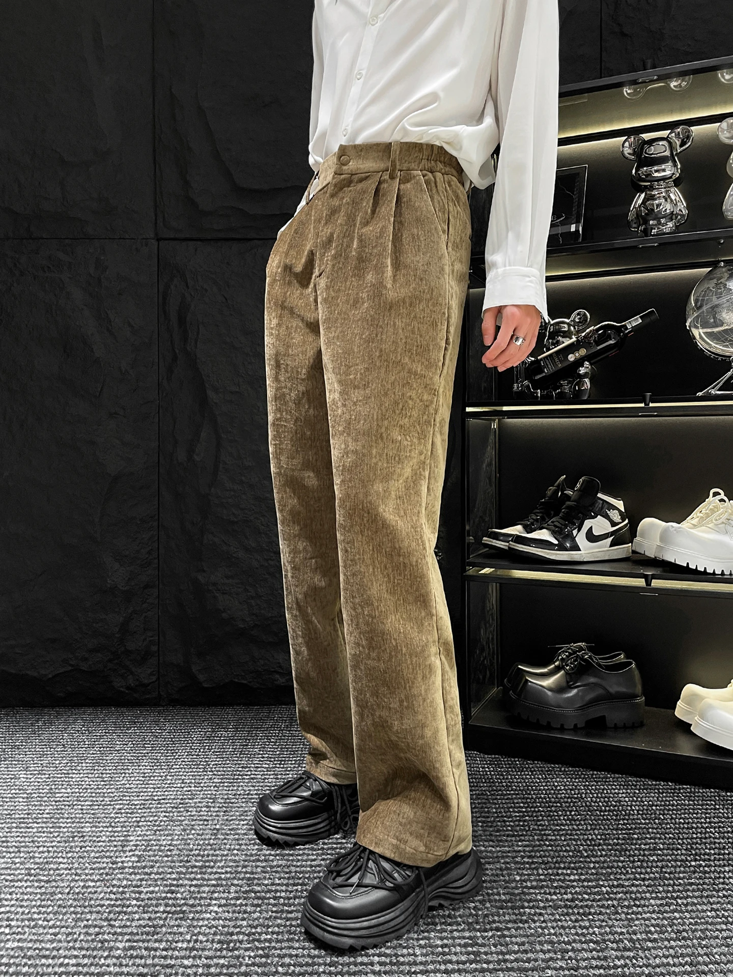 

Мужские вельветовые брюки HOMME прямого кроя, осенне-зимние, повседневные, удобные, молодежные, однотонные