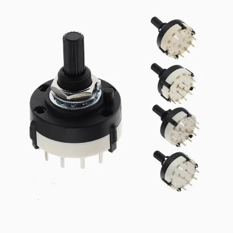 2/5/10pcs,RS26 1 Pole Position 8 Selectable Band Rotary Channel Selector Switch Single Deck Rotary Switch Band Selector 1P8T