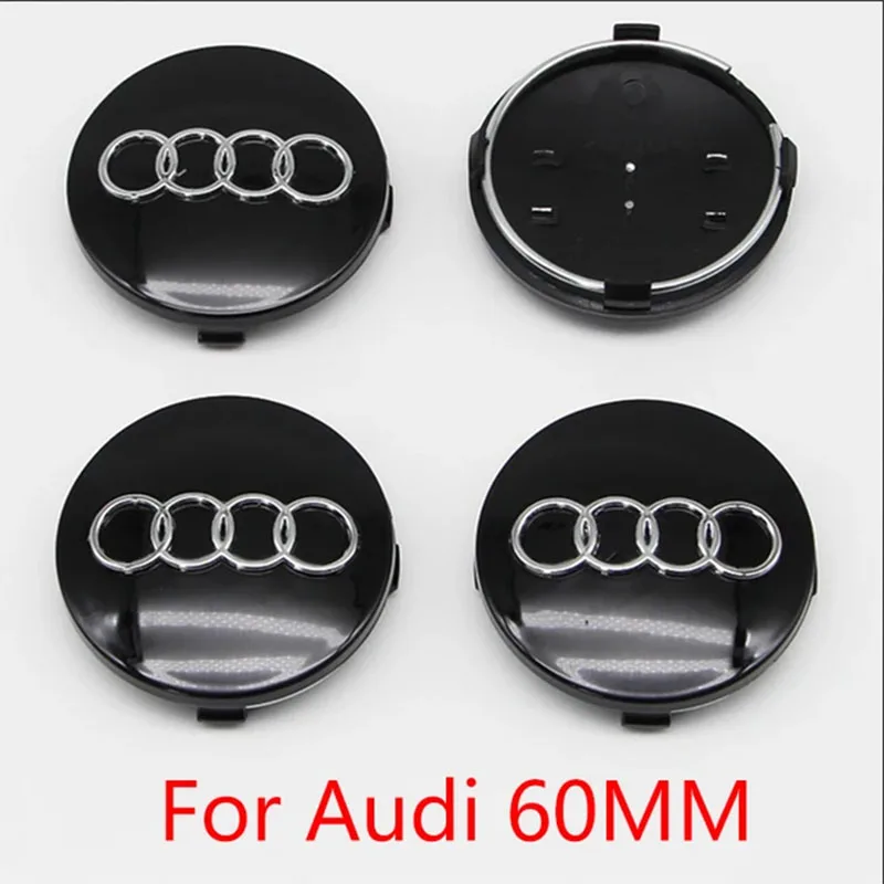 4Pcs 60 61 68 69 77mm Car Wheel Center Hub Cap 4B0601170 For Audi A3 A4 A5 A6 A7 A8 S4 S6 Rim Cover Emblem Stickers Accessories