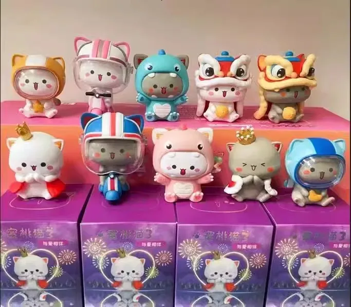 Mystery Box Mitao Cat Saison 3, Kawaii avec Love Series Figure, Cute Cartoon Butter Model, Blind Box, Guess Bag, Toy Gifts for Kids