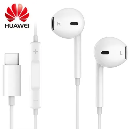 Original Huawei CM33 USB tipo C auricular con cable en la oreja con botones de volumen de micrófono para teléfono móvil Huawei