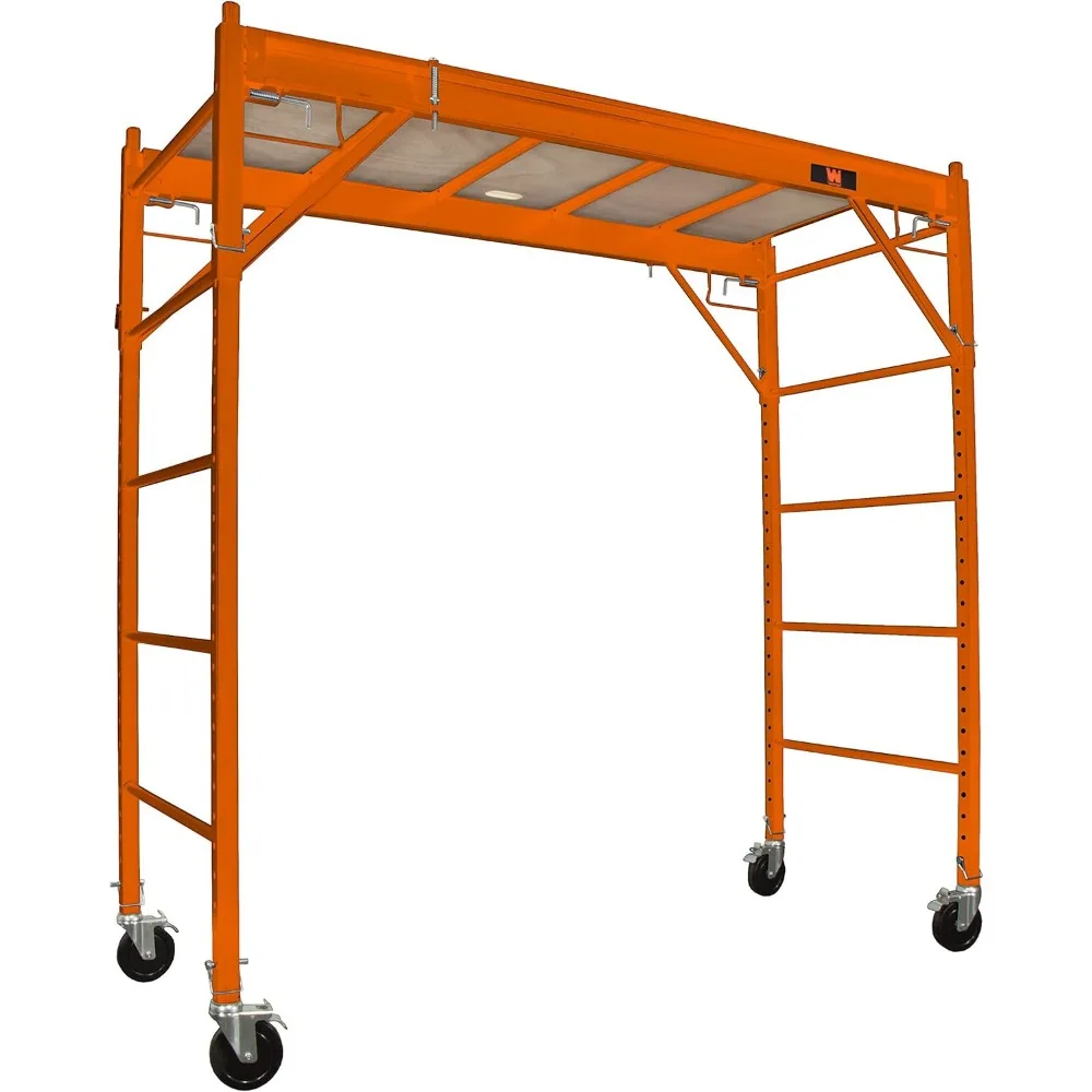 Baker-Style 6.25 Foot Multi-Purpose 1000 Pound Capacity Rolling Steel Scaffold