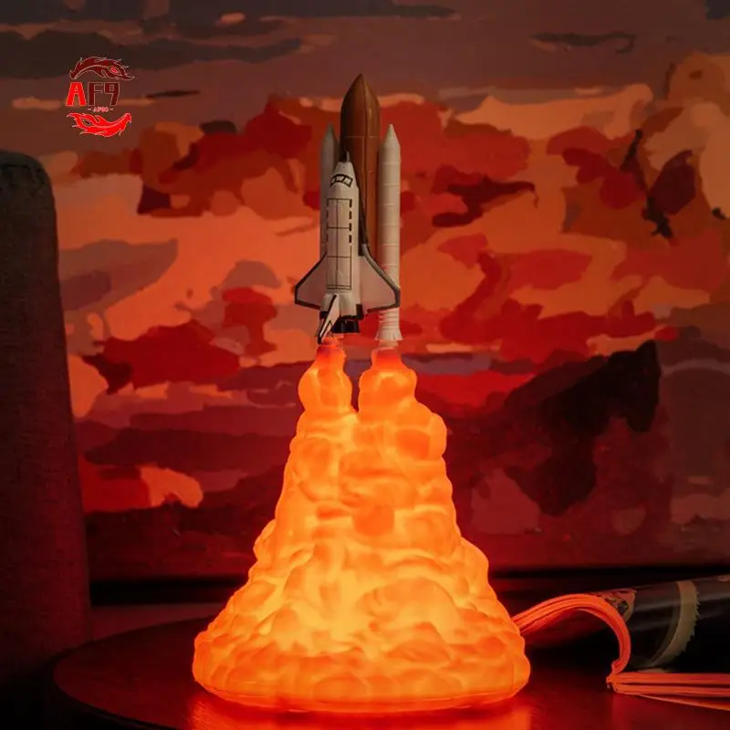 

AF90-3D печатный космический корабль настольная лампа прикроватная лампа светодиодный ночник Рождественский подарок для любителей авиации