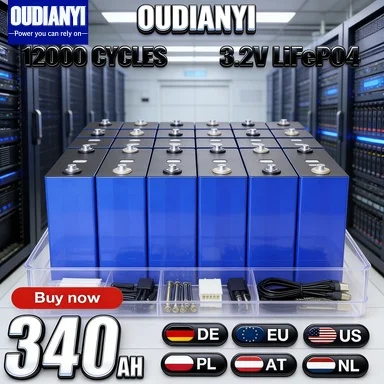 

【Battery Factory】12000 Cycles 3.2V 340Ah Lifepo4 Rechargeable Battery Grade A DIY12V 24V 48V RV EV Boat duty-free