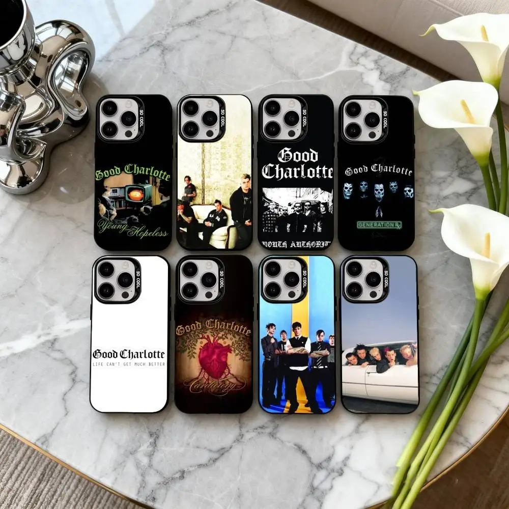 

Pop-rock g-Good Charlotte Band Phone Case For iPhone17,16,15,14,13,12,11 Plus,Pro Max Black Candy silver phone case