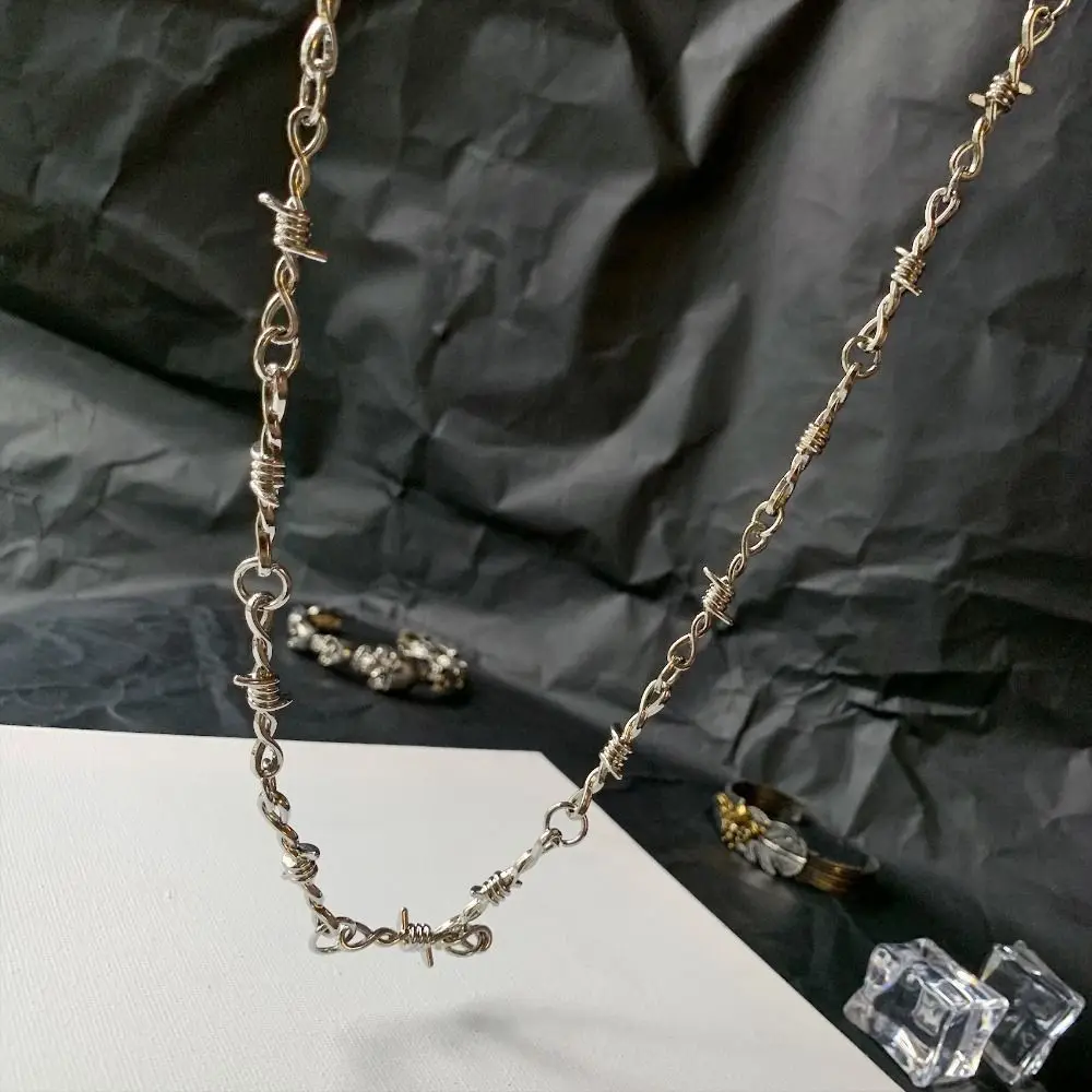 트렌디 메탈 팬츠 체인 가시 와이어 힙합 롱 허리 체인 그런지 고스 펑크 목걸이 여성 남성 청바지 액세서리