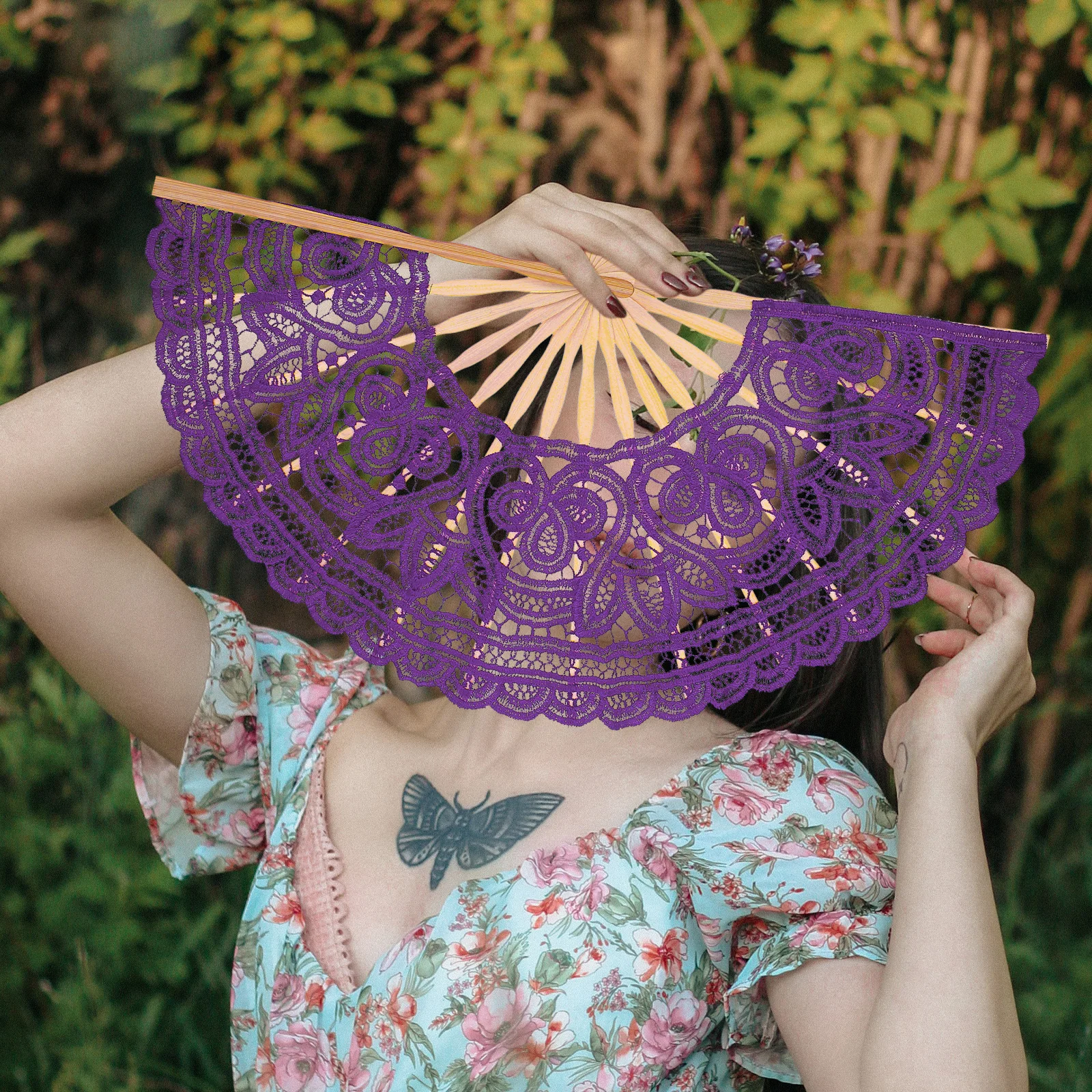 

Lace Bamboo Decorative H Fans Wedding Home Dance Props Vintage European Style Lightweight Portable Stage Accessories for Adults