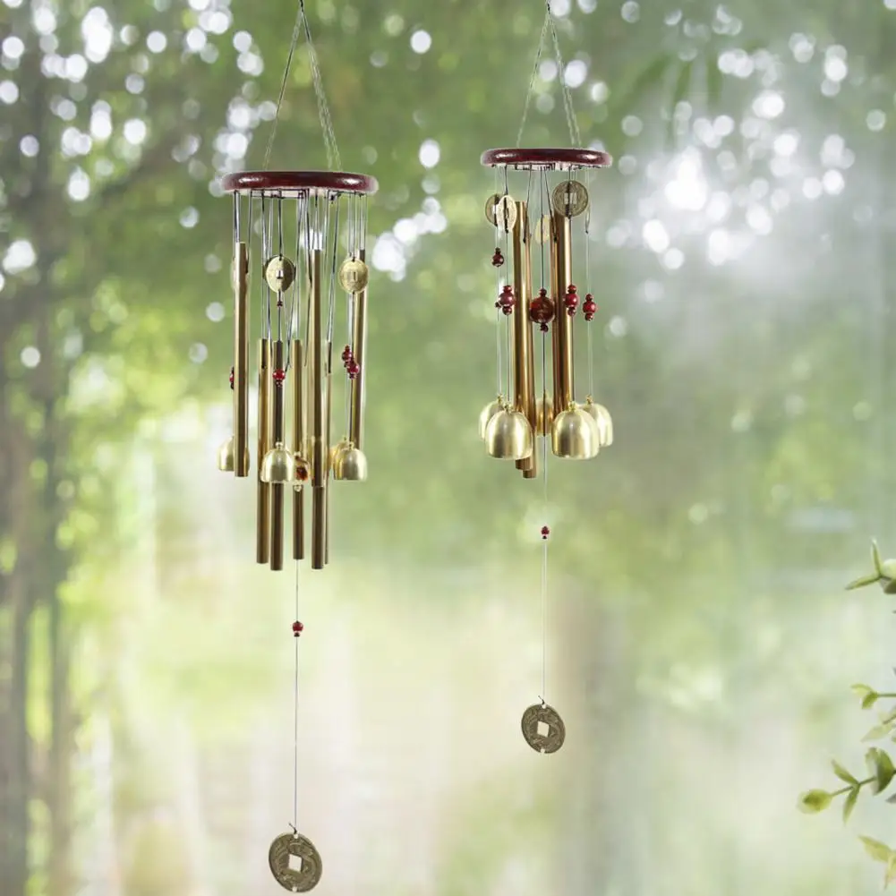 Dropshipping!! Wonderful Music Wind Chime with Copper Cash Anti-oxidation Metal Windchimes Bell for Garden