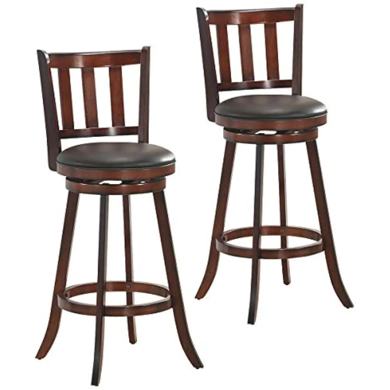 

Bar Stools Set of 2, Counter Height Dining Chair, Fabric Upholstered 360 Degree Swivel, Pvc Cushioned Seat, Perfect for Dining