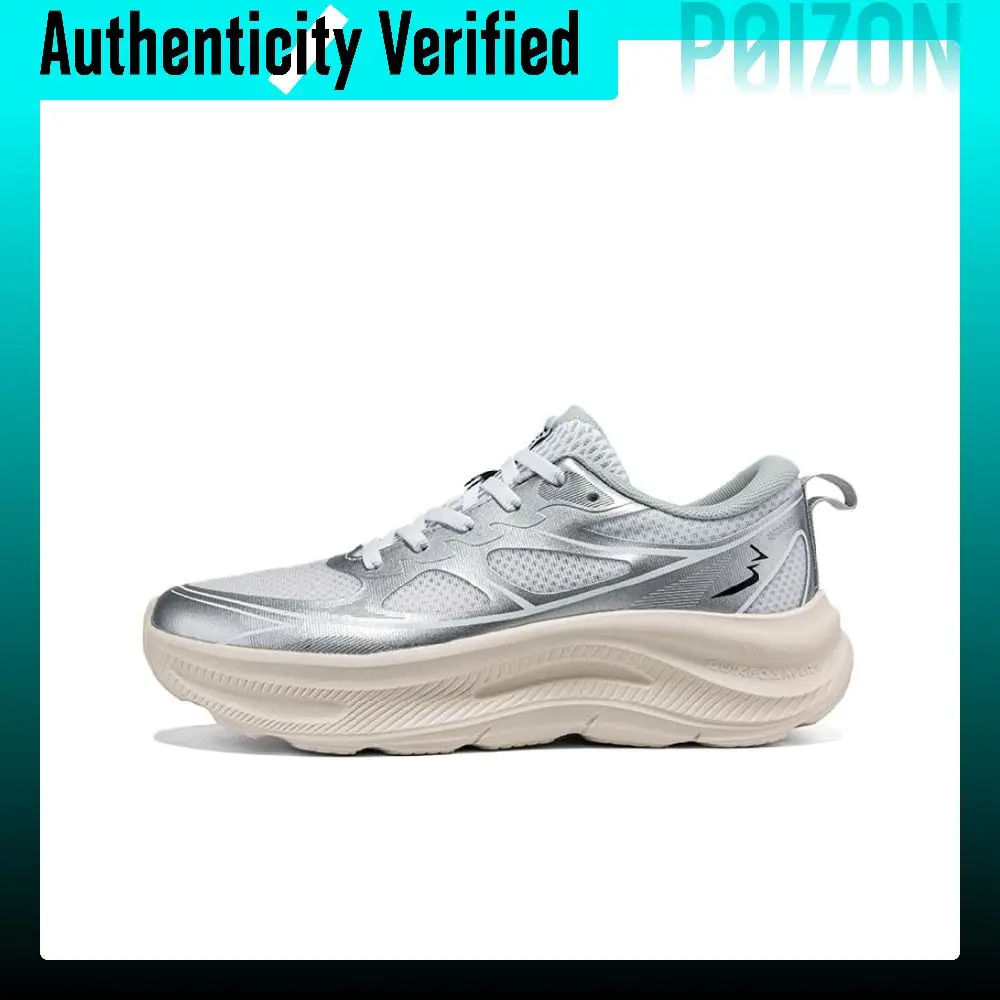 361° Slip Resistant Abrasion Resistant Low top Casual Sprint Running Shoes Women's Silver 582522231/361