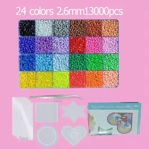 Hama Beads Box Embalagem Thermal mosaic Ferro Educação Beads, Ironing beads Fuse Beads Brinquedo DIY, 24 48 72 Cores 2.6MM 5MM - Image 29