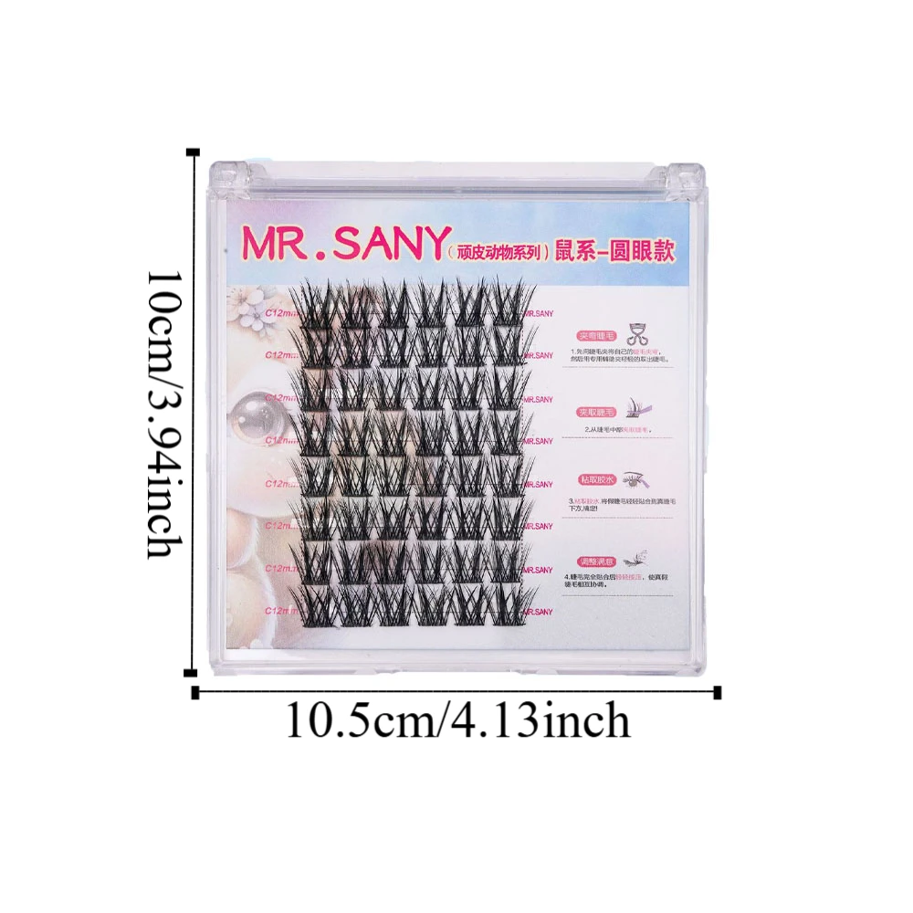 Zachte DIY Gesegmenteerde Valse Wimper Manga Lieve zelfklevende Wimpers Harde Steel Imiteren Dieren Lijm Gratis Valse Wimpers make-up