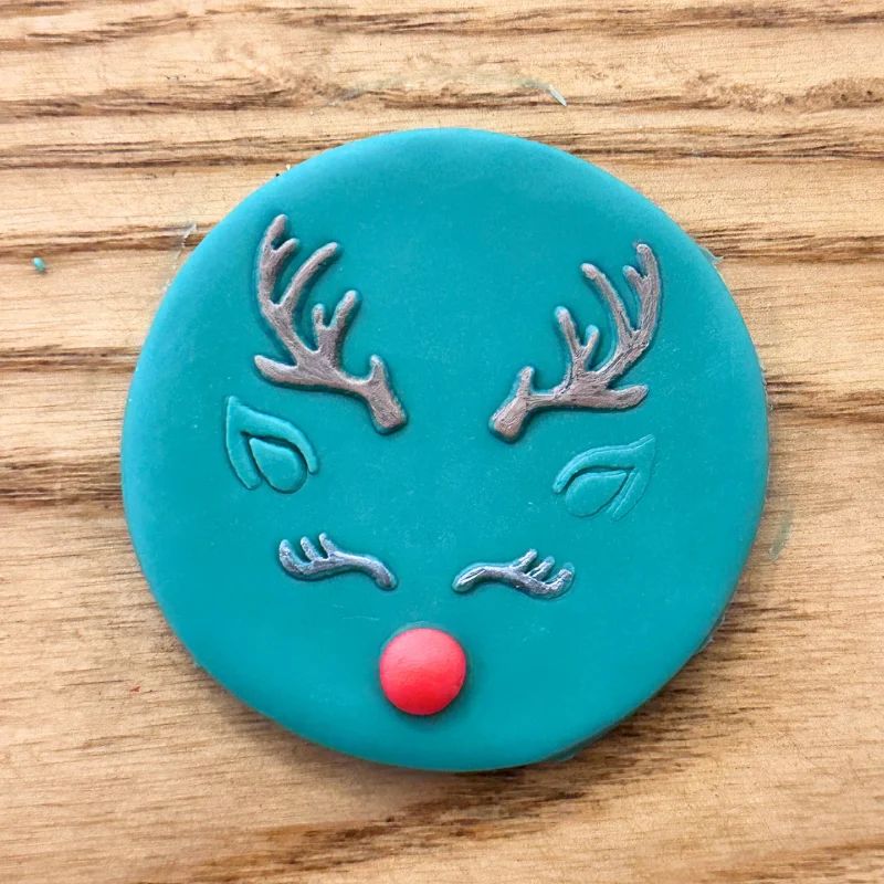 Baking Tool Christmas Reindeer Antler Acrylic Cookie Stamp Elk Antler Outboss New Year Reverse Stamp Fondant  Mould Baking Tools