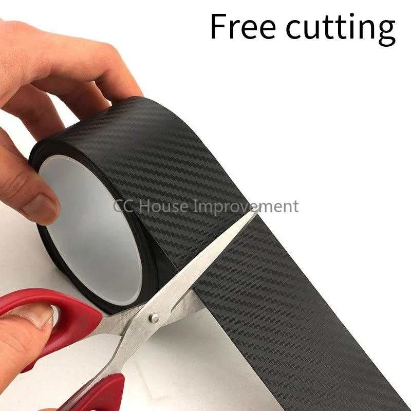 3D Carbon Fiber Car Sticker DIY Paste Protector Strip Auto Door Sill Side Mirror Anti Scratch Tape Waterproof Protect Film