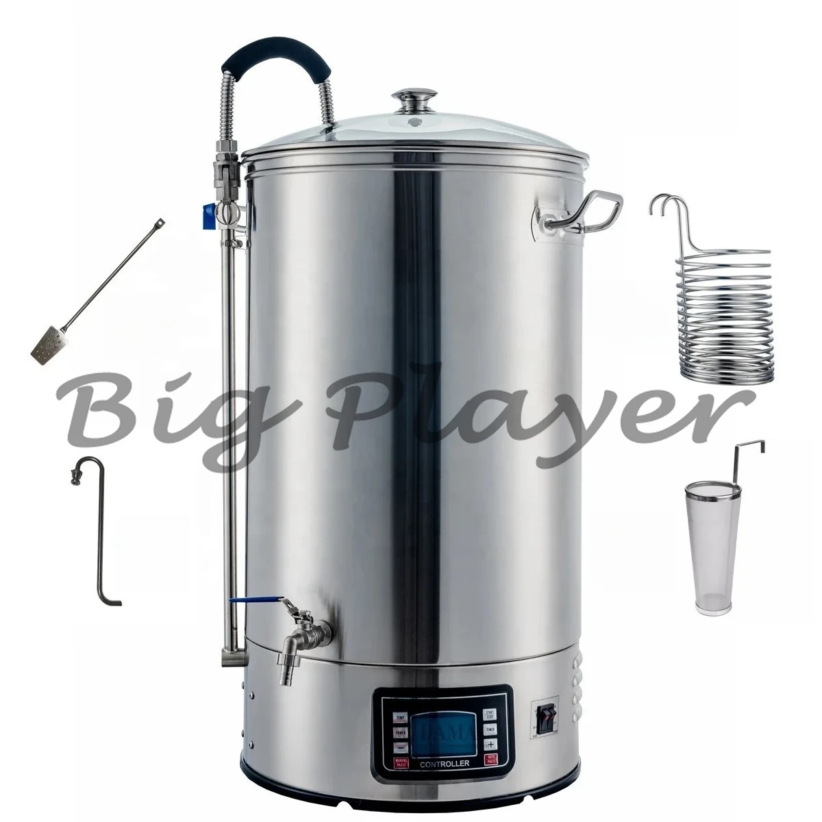 60L Stainless Steel All in One Home Beer Brewing System Equipment Electric Mash Tun Micro Brewery Craft Beer Machine