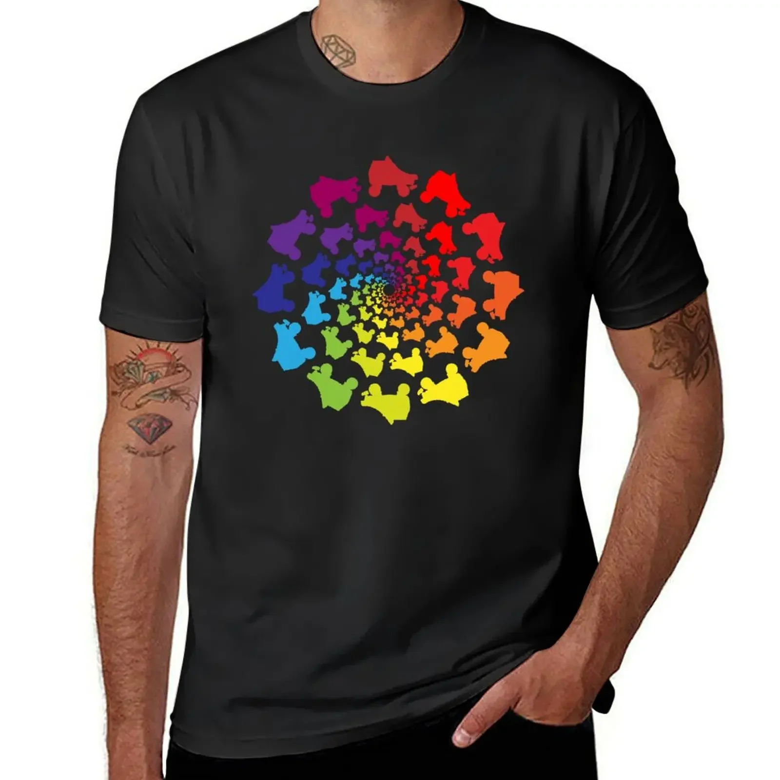 circle rainbow skate T-Shirt new edition anime tshirt mens designer clothes