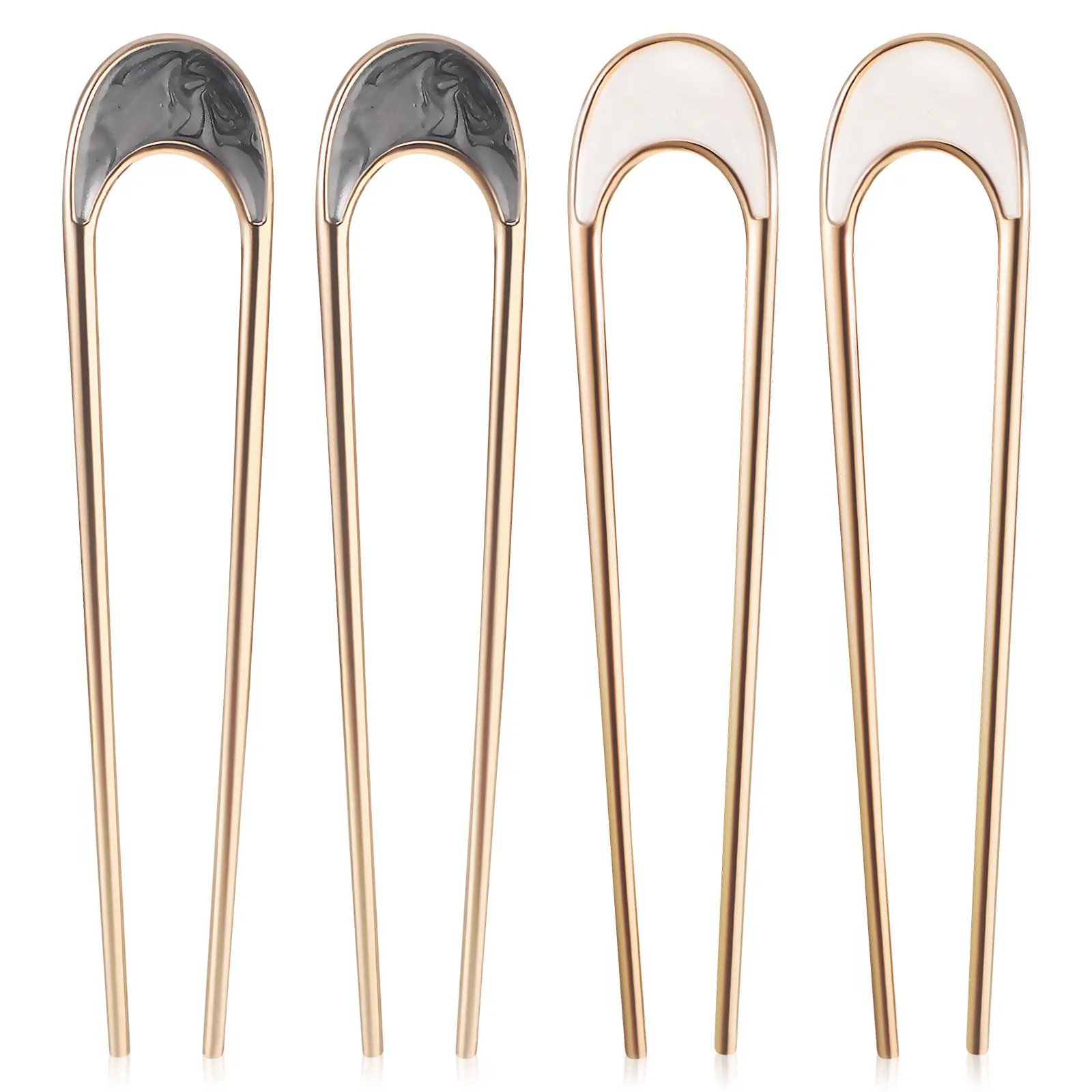 

4Pcs French U Shape Metal Hair Pins for Buns Women Hair Sticks Styling Clips Daily Party Wedding Pin French Shape
