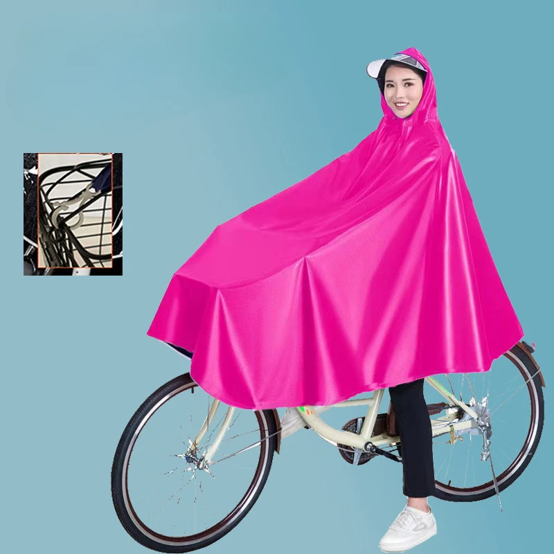 Bicycle Raincoat Single Person Poncho Electric Bike Shared Bicycle Men and Women Thickened Adult Student Riding Rainproof