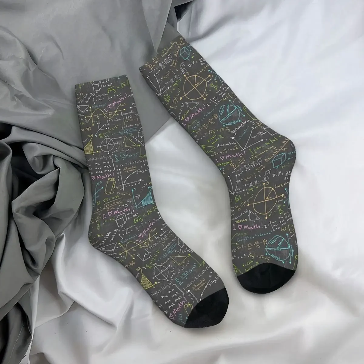 Math Lessons Socks Harajuku High Quality Stockings All Season Long Socks Accessories for Man's Woman's Birthday Present