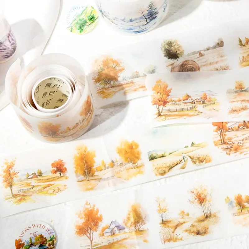 Mr. Paper, Four Seasons with You Series Washi Tape, Literature and Art Ins Style Landscaping Tape Hand Account DIY Material Tape