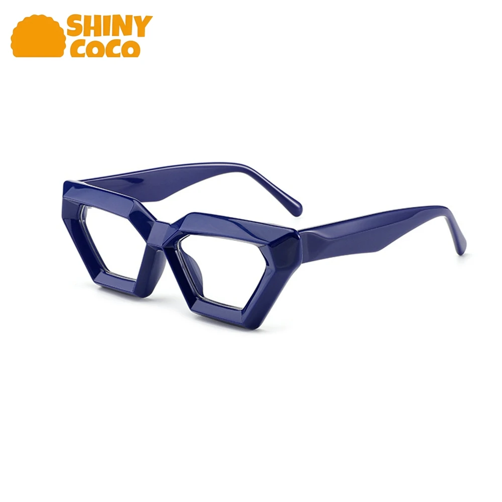 

ShinyCoCo Luxury Brand Heavy Punk Hip Hop Style Can Be Paired With Prescription Glasses Trendy And Simple Flat Glasses