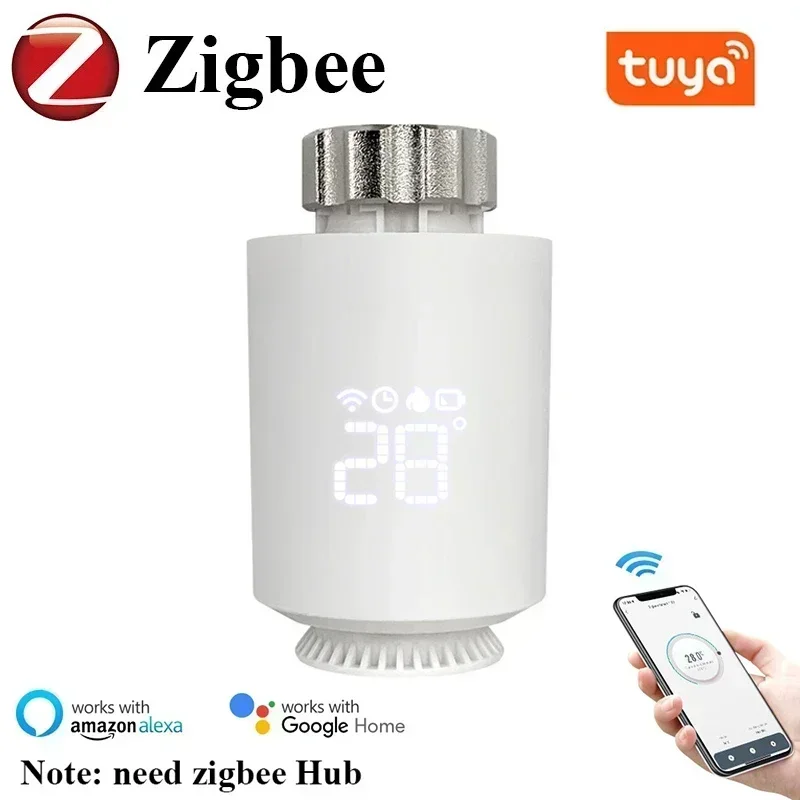 Tuya ZigBee Radiator Actuator Thermostat Smart TRV Thermostatic Valve Temperature Controller Support Alexa Google Home TRV06