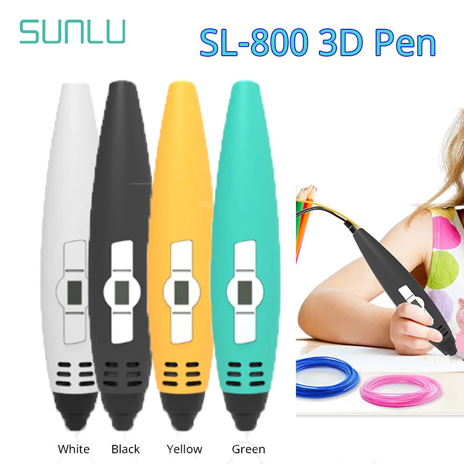 

SUNLU SL 800 3D Pen With LCD Display Speed Control 3D Printing Pen 1.75mm PETG PLA Automatic Protection Kids Chirtmas Gift