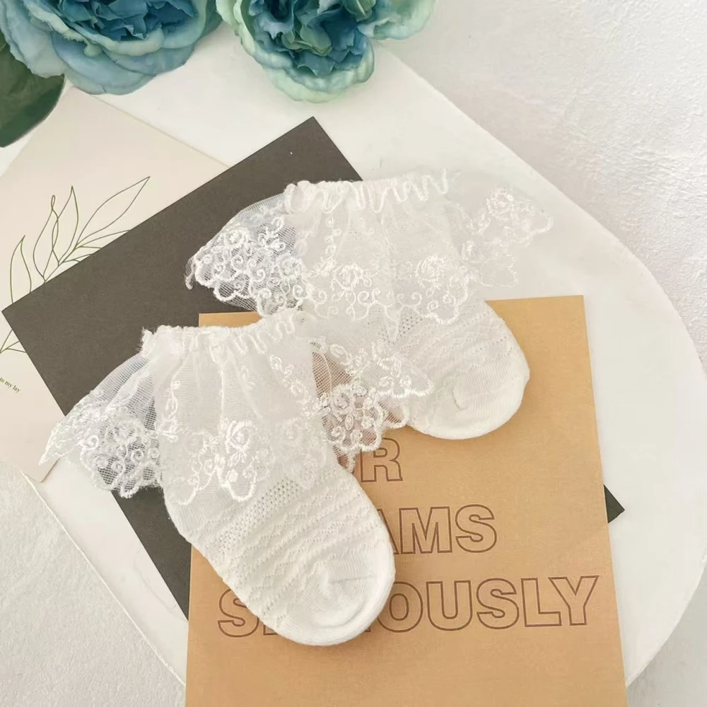 Lace Infant Baby Girl Short Socks Breathable Cotton Seamless Socks for Summer