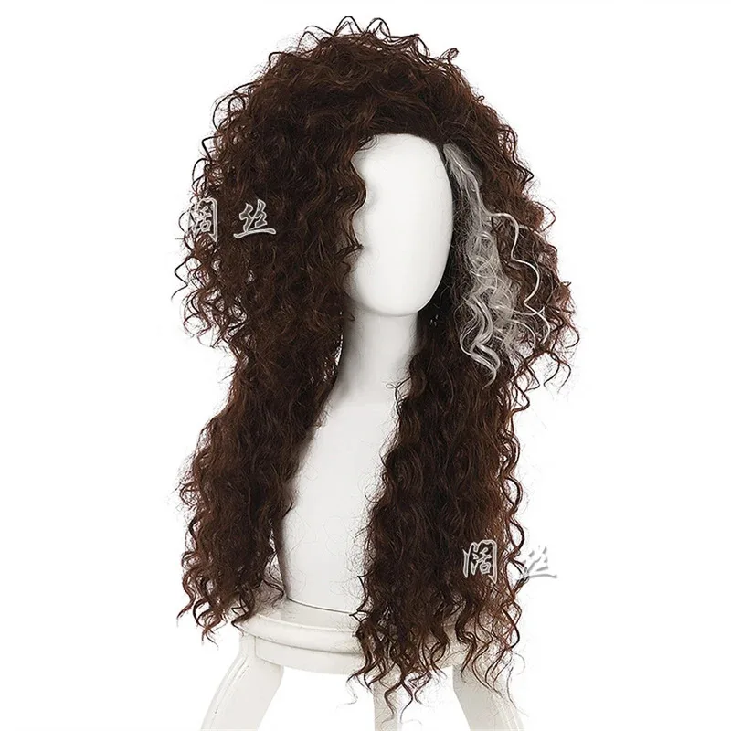 zz04zz12bellatrix-lestrange-ロング混合ブラウン波状耐熱人工毛ハロウィンロールプレイウィッグ-無料ウィッグキャップ