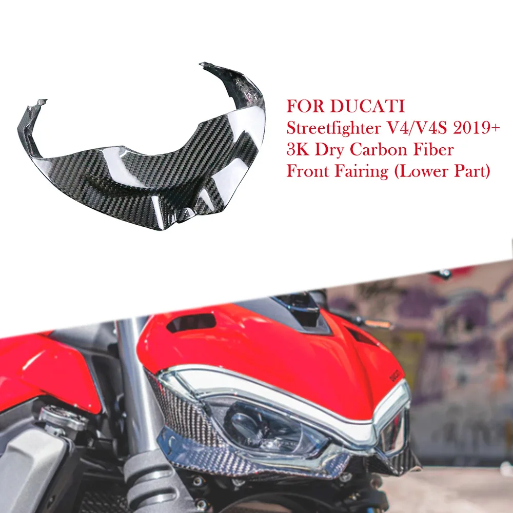 

For Ducati Streetfighter V4 V4S 2019 2020 2021 2022 2023 2024 3K Carbon Fiber Front Fairing (Lower Part) Motorcycle Accessories