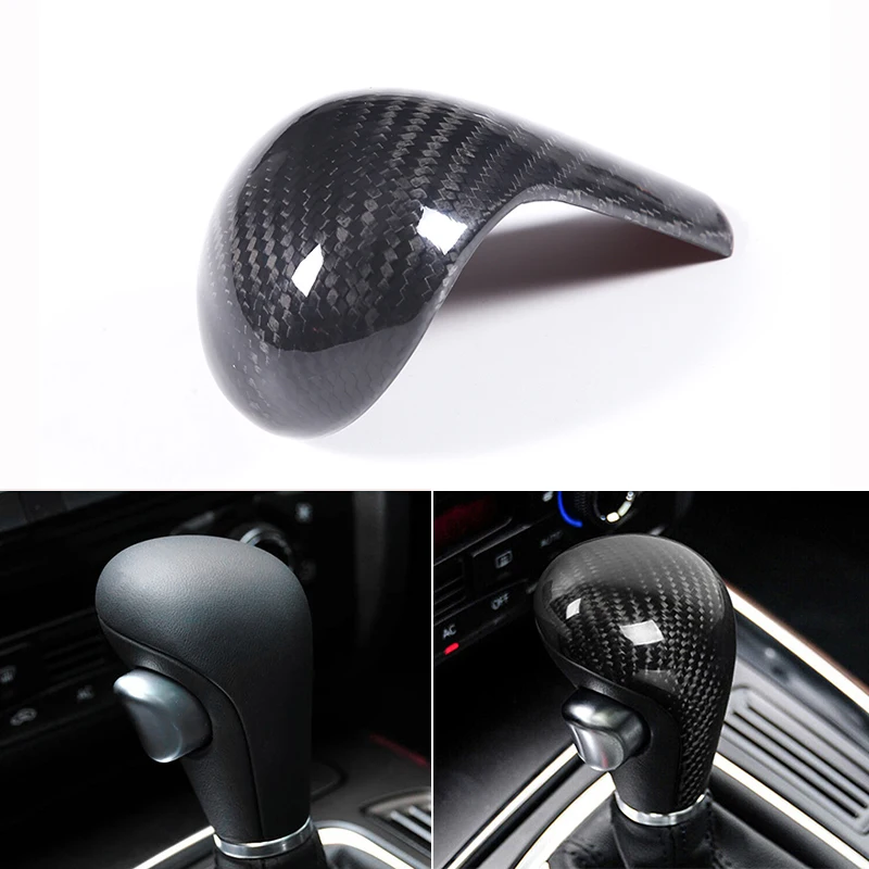 

Real Carbon Fiber Car Interior Gear Shift Gear Head Cover Trim For Audi A6L Q5 A5 A4L Q7 Car Styling Modified Accessories