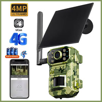 4MP Solar Hunting Trail Camera Outdoor Wildlife 4G Sim Card PIR Motion Detection Battery Photo Trap Camera IR Night Vision CCTV