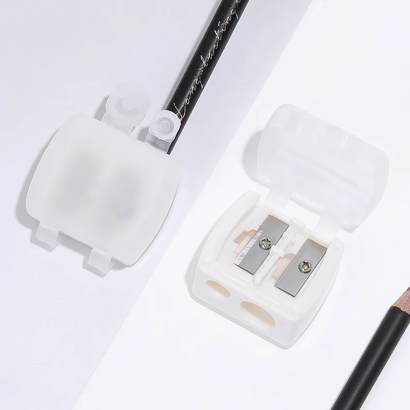 Double Hole Makeup Pencil Sharpener Stationery Knife Eyebrow Eyeliner Pencil Cutting Variety Pen Sharpening Office School Supply image 6