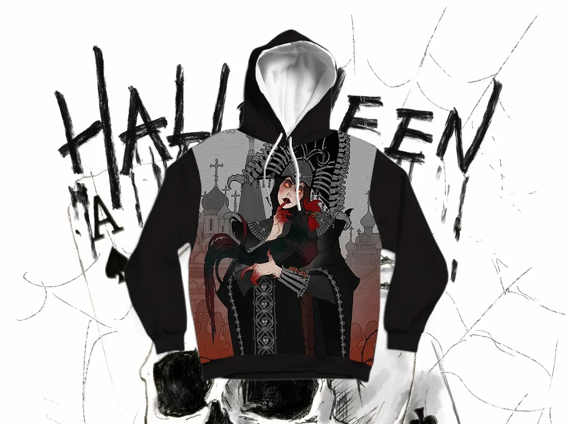 

25/26 Latest Autumn/Winter Halloween Elements 3D Printed Hoodie Large Adult Same Size Female Same Size Original Design Top