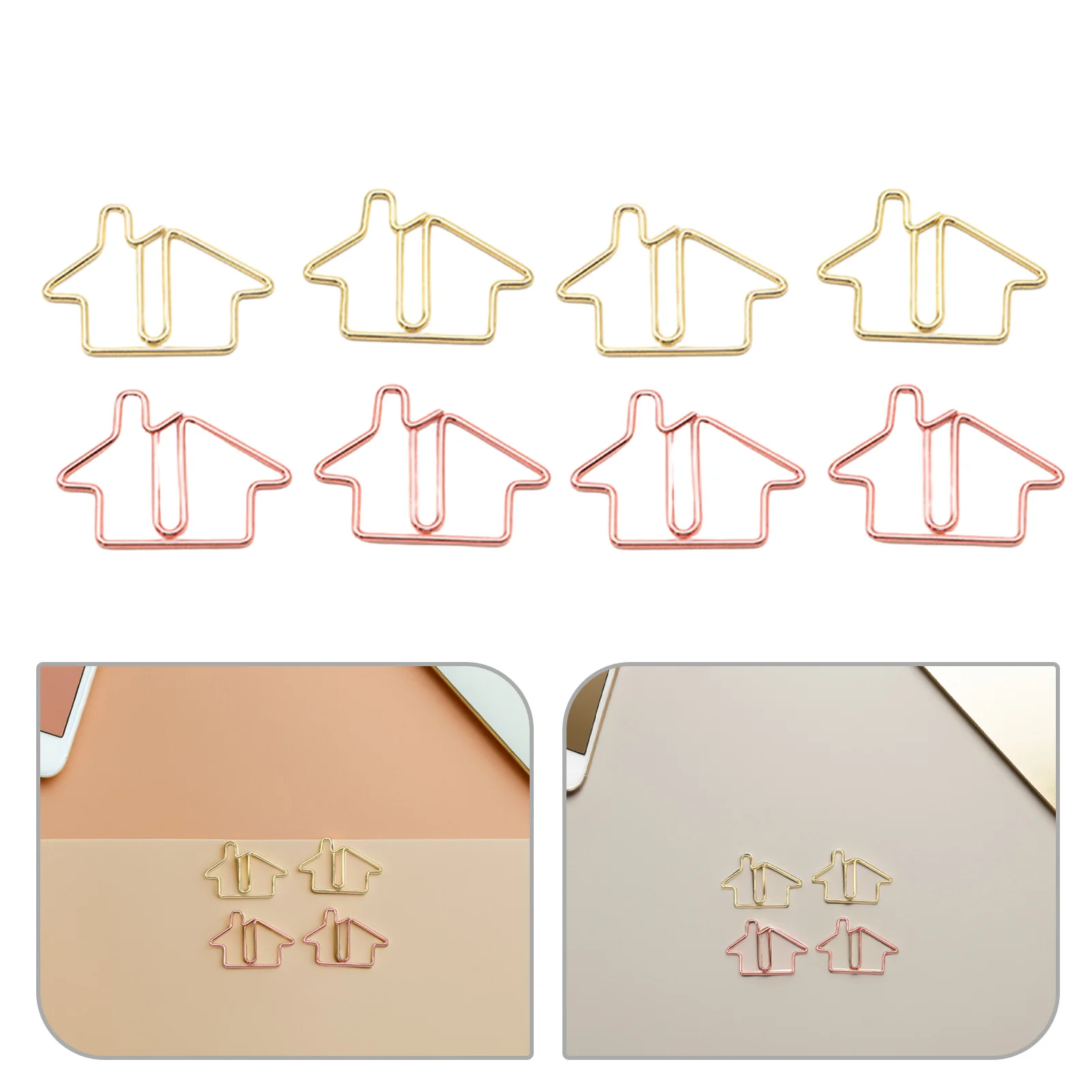 60 قطعة من مشابك الورق المعدنية الإبداعية للمكتب والديكور المنزلي وتنظيم مقاطع الذهب مجموعة مشابك القرطاسية