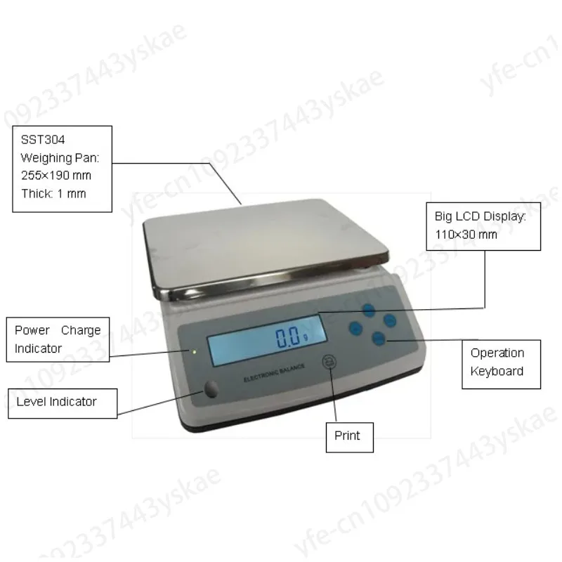 10kg 15kg 20kg 30kg 0.1g 1g electronic digital weighing scale with RS232