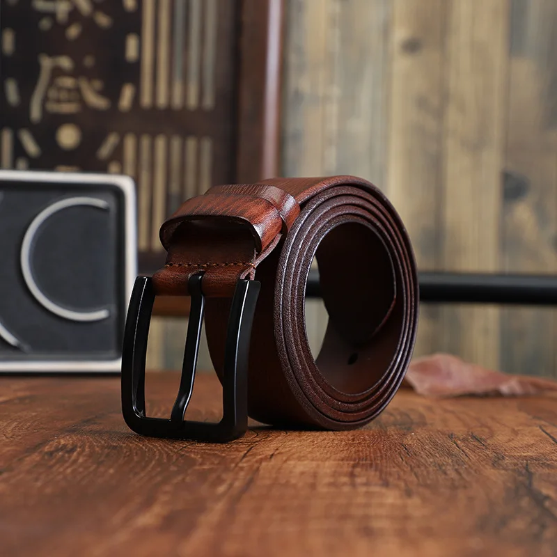 

Men's Alloy Buckle Waistband Top Layer Cowhide Casual New Pants Belt Fashionable and Versatile Leather Belt
