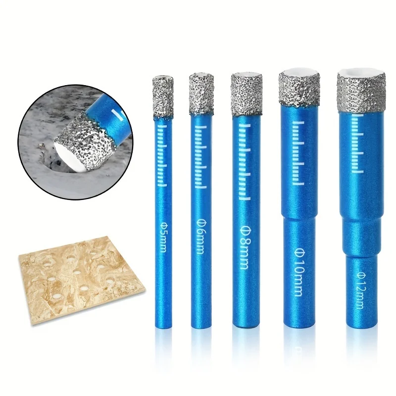 

1 комплект алмазной пайки для сухого сверления 5-16 мм, фарфоровая чашечная пила с круглым хвостовиком для керамики, мрамора, гранита, плитки, кольцевая пила, инструмент для резки
