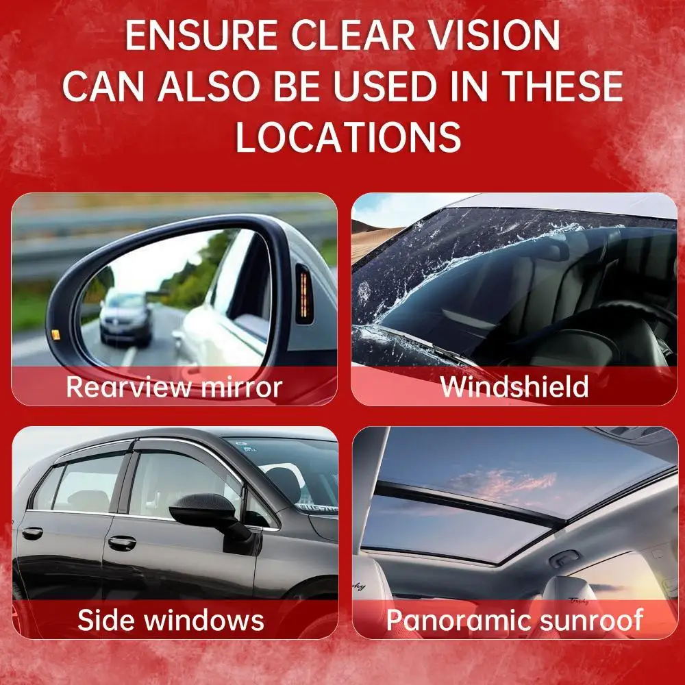 Car Window Crystal Clear Glass Cleaner Set Rainproof Decontamination Cleaning Car Window Glass Cleaning Brush Car Cleaning