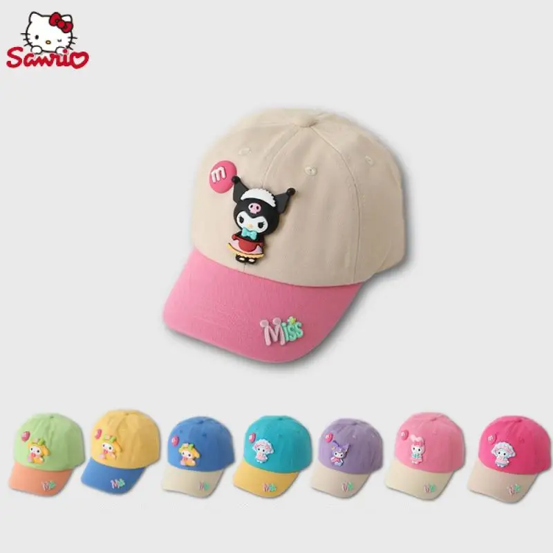 

Kawaii Sanrio Anime Childrens Hats Cutemy Melody Kuromi Cartoon Sunshade for Outings Peaked Cap Baseball Hat Gifts for Kids