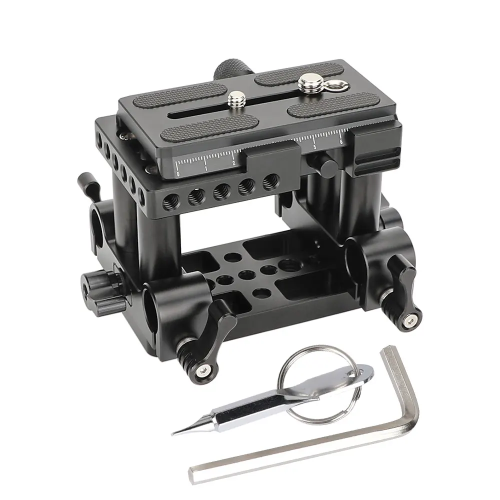 Kimrig manfrotto Schnell wechsel platte längere Version Basis qr Platte mit 2 Stück 15mm Doppels tange klemmen für dslr Universal kameras – Detail 7