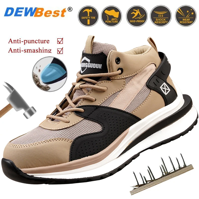 

Soft-soled non-slip safety shoes four seasons models men's anti-smash anti-puncture steel head safety shoes new models