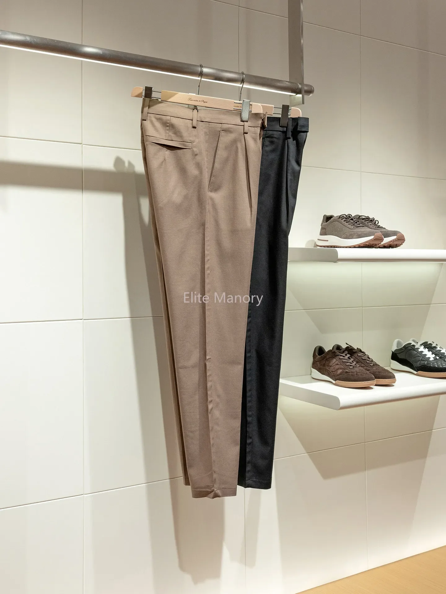 [Gentleman's Old Money Wind] Lyocell Linen Blended Comfortable and Breathable Drape Straight Single-pleated Casual Pants