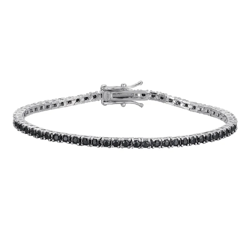 EWYA GRA-zertifiziertes echtes 3/4/5/6,5 mm vollschwarzes Moissanit-Tennisarmband für Damen und Herren, S925-Silber-Gliederarmbänder, edler Schmuck