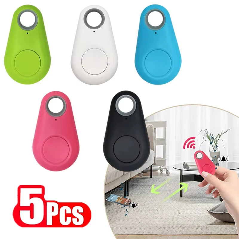 1-5pcs Wireless Mini GPS Tracker Anti-lost Alarm Key Child Bag Wallet Finder Bluetooth APP Locator Smart Tag For Ios And Android
