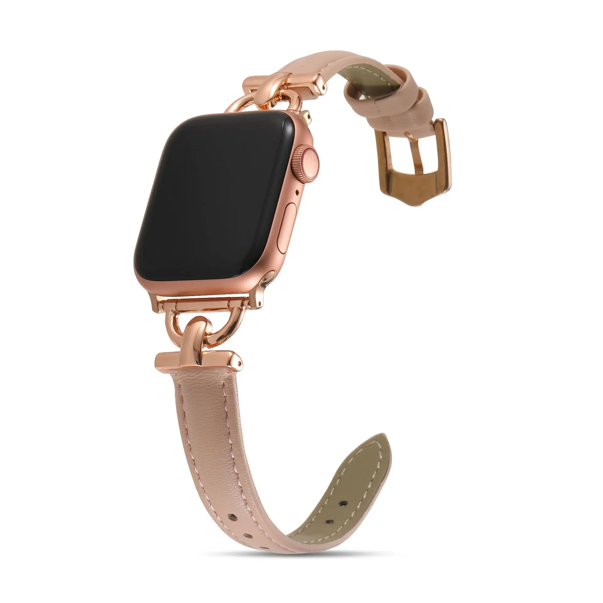 Leder Slim Armband für Apple Watch Band 49mm 41MM 45MM 40mm 44mm 38mm 42mm Serie 8 7 SE 6 5 4 Frau dünnes Correa Handgelenkband